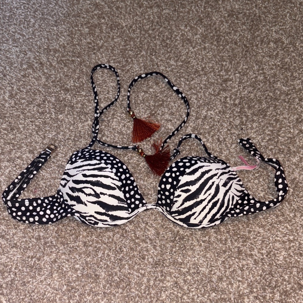 Victoria's Secret Black and White Bikini Top
